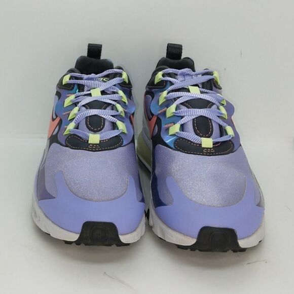Nike Air Max 270 React Womens Pre-owned Purple/Gray/Salmon Sneakers - sz. 7 - Picture 2 of 6